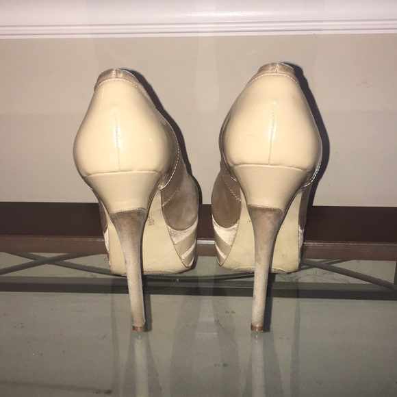Nude satin platform heel - Picture 4 of 7
